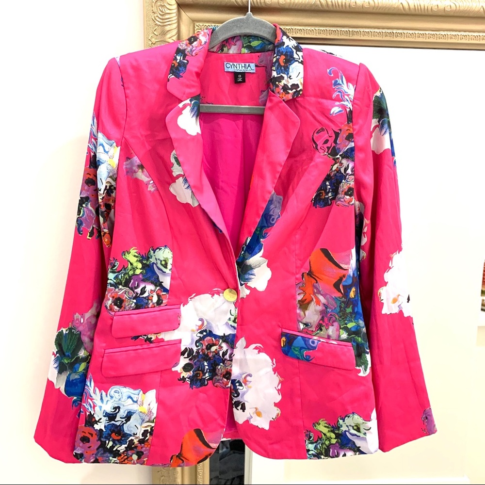 Cynthia Rowley Pink Floral Blazer